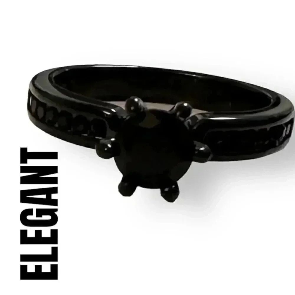 Elegant Black Sapphire Ring 